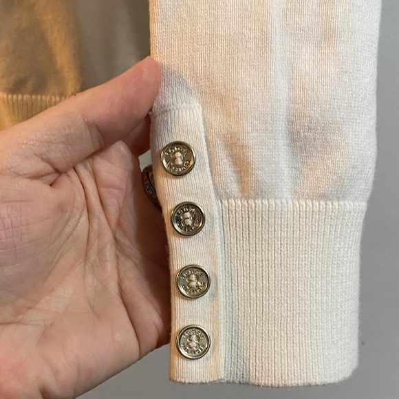 Tommy Hilfiger white Turtleneck Sweater with Red and Blue Stripes - Picture 4 of 6